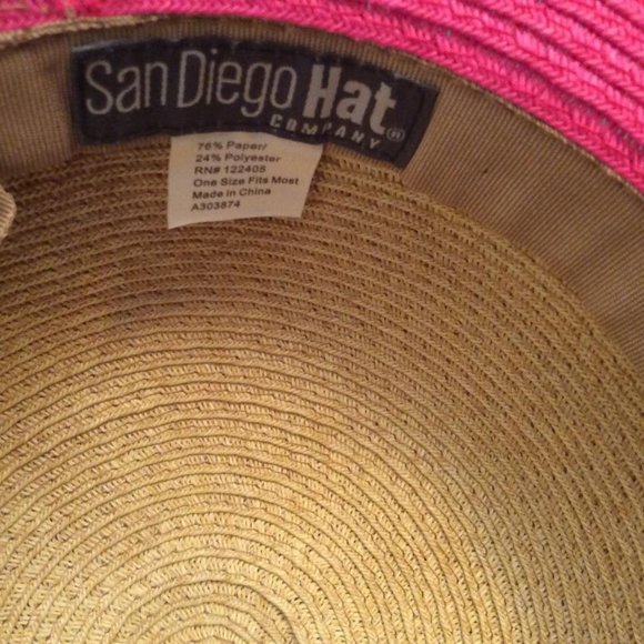 Watermelon colorful wide brim straw beach Hat - Picture 6 of 6